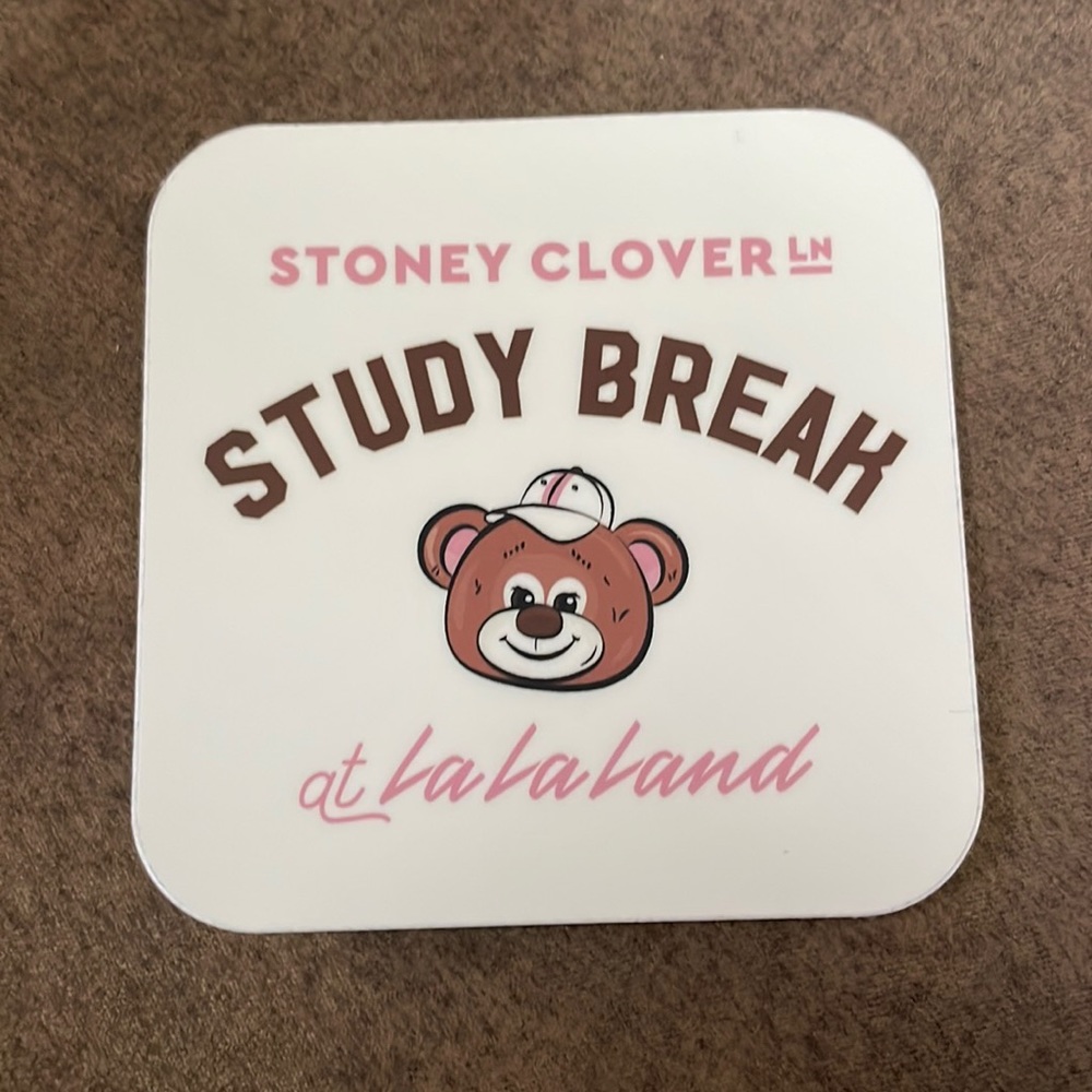 Stoney Clover Lane LaLa land exclusive stickers and pendant postcard.